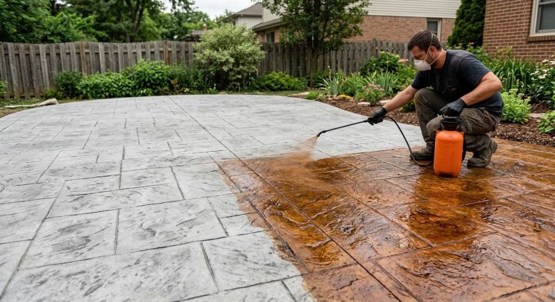 Stained Concrete Installation in Dallas, TX